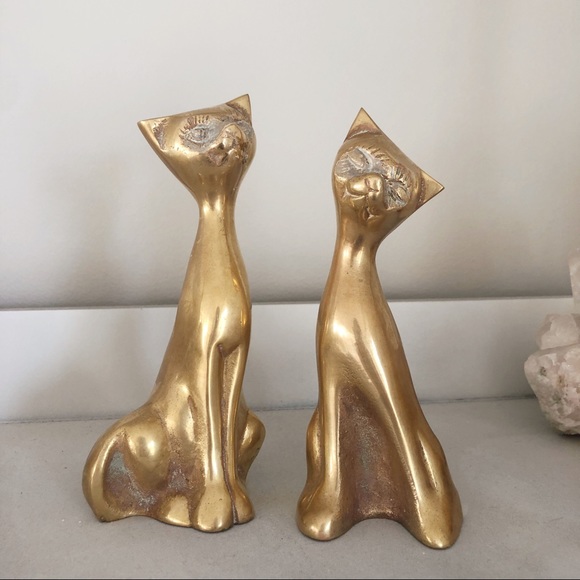 Vintage Brass Cat Figures - Picture 6 of 7